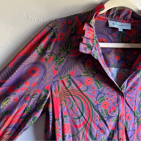 Tuckernuck Peacock Gwyneth 100% Bamboo Dress with Pockets Resortwear Sz M - Picture 4 of 16